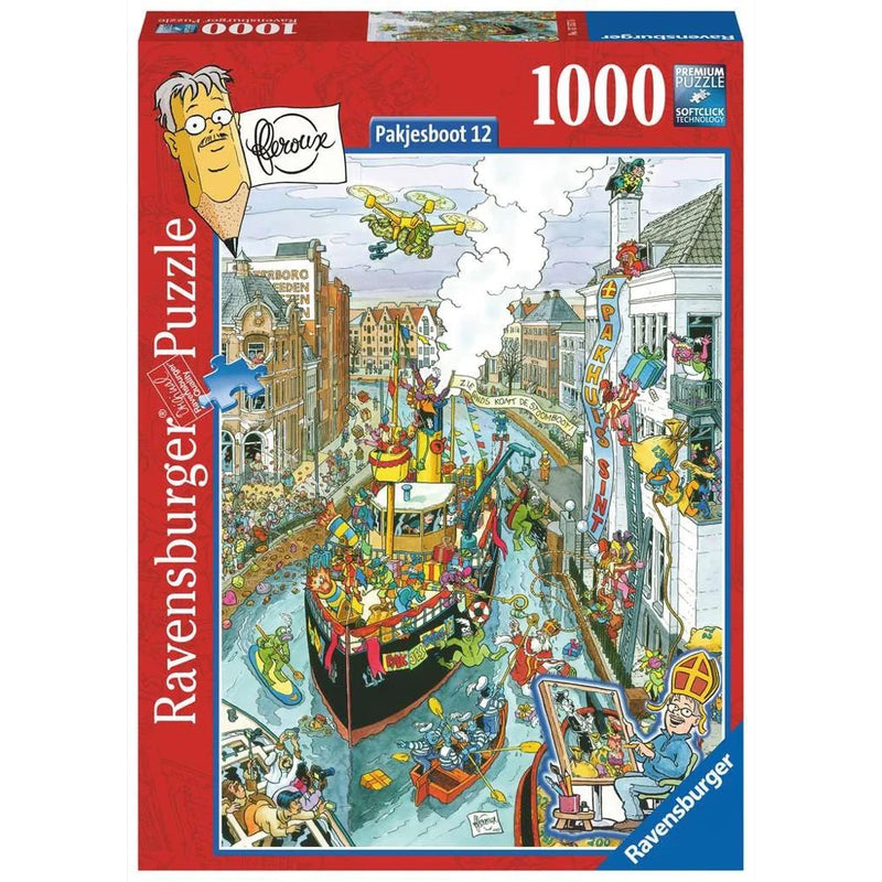 RAVENSBURGER 171576 FLEROUX CITIES OF THE WORLD - PAKJESBOOT 12 - PARCEL BOAT 12  1000PC JIGSAW PUZZLE