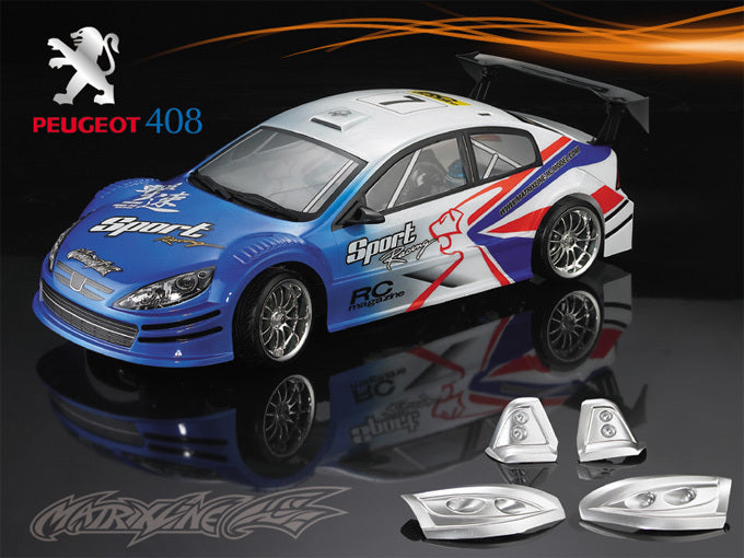 MATRIXLINE PC201021 PEUGEOT 408 1/10 SCALE CLEAR POLYCARBONATE BODY