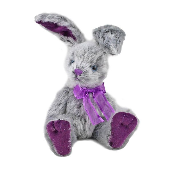 COTTON CANDY PLUSH BUNNY RILEY GREY AND PURPLE 23CM