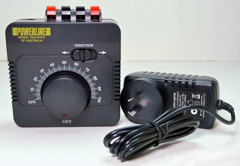 POWERLINE PR-TC2 TRAIN SET CONTROLLER AND TRANSFORMER 12VDC/240V WITH SWITCH MODE POWER PACK