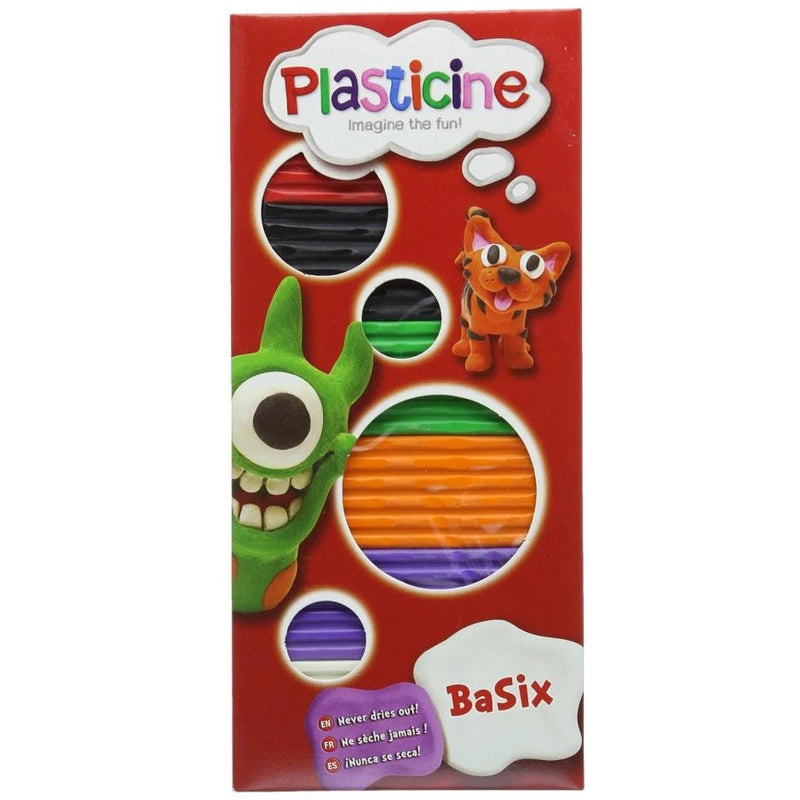 PLASTICINE BASIX IMAGINE THE FUN INCLUDES 6 COLOURED STRIPS AND IDEAS LEAFLET