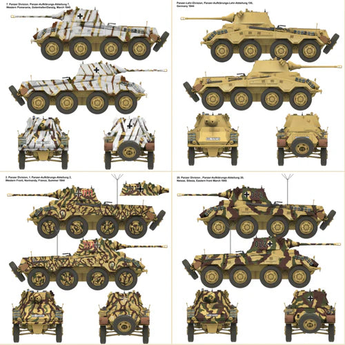 DAS WERK 16006 SD.KFZ. 234/2 PUMA EIGHT WHEEL ARMOURED CAR NORMAL OR CAMMAND VERSION BUILD 1/16 SCALE PLASTIC MODEL KIT