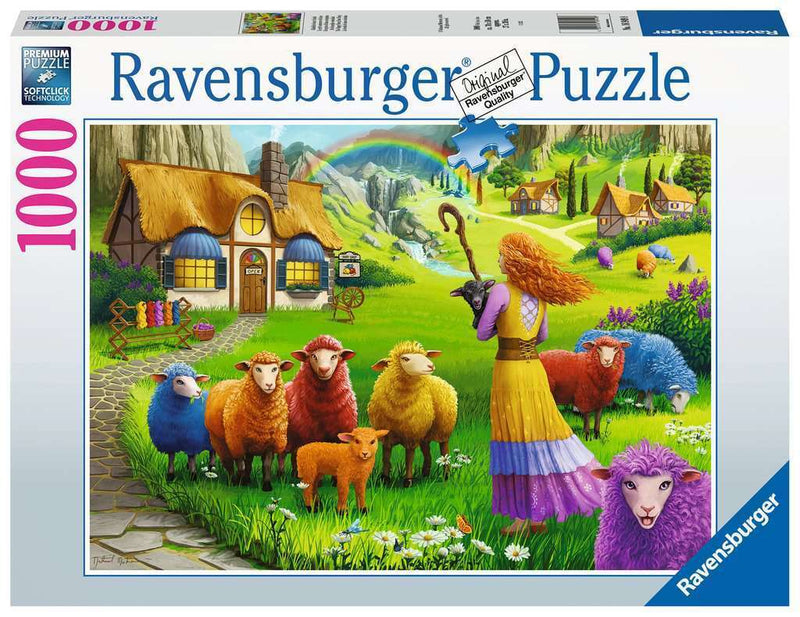 RAVENSBURGER 169498 THE HAPPY SHEEP YARN SHOP - COLOURFUL WOOL 1000PC JIGSAW PUZZLE