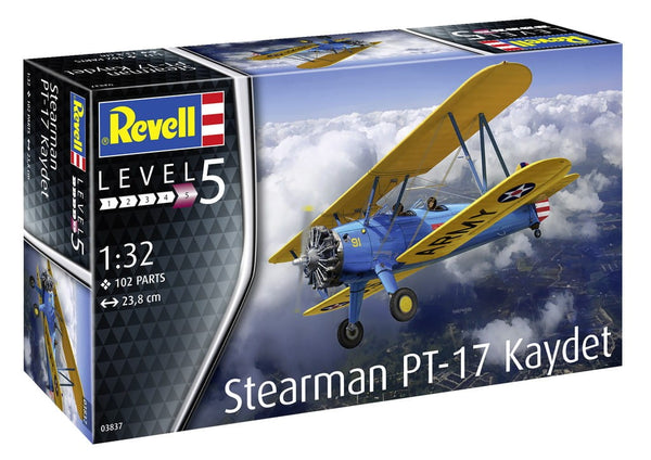 REVELL 03837 STEARMAN PT-17 KAYDET 1/32 SCALE PLASTIC MODEL KIT