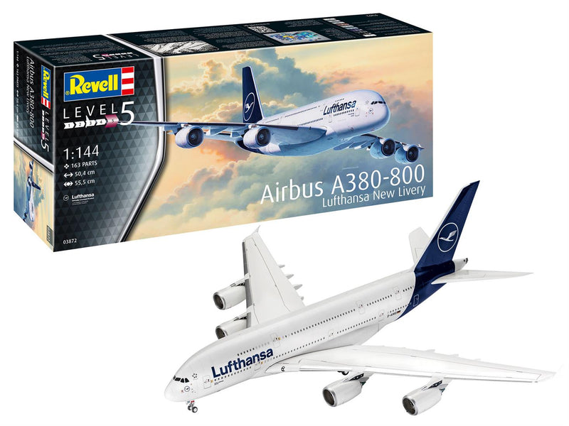 REVELL 03872 AIRBUS A380-8700 LUFTHANSA NEW LIVE 1:144 PLASTIC MODEL KIT
