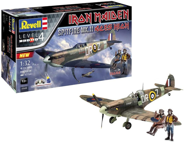 REVELL 05688 1/32 IRON MAIDEN GIFT SET SPITFIRE MKII ACES HIGH INCLUDES GLUE AND PAINT