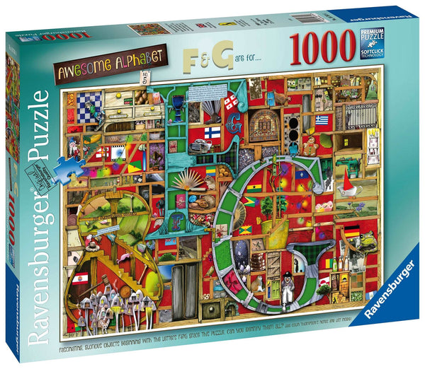 RAVENSBURGER 167616 AWESOME ALPHABET NO.5 F AND G 1000PC JIGSAW PUZZLE