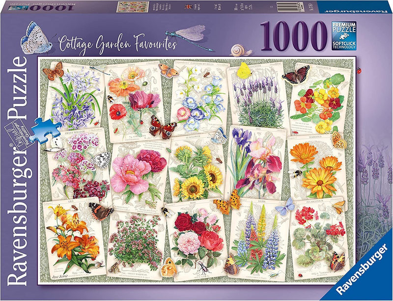 RAVENSBURGER 174850 COTTAGE GARDEN FAVOURITES 1000PC JIGSAW PUZZLE