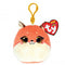 TY SQUISHY BEANIES ROXY PINK FOX SQUISH CLIP