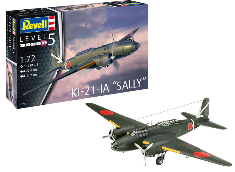 REVELL 03797 JAPANESE KI-21-IA SALLY LONG RANGE BOMBER 1/72 SCALE PLASTIC MODEL KIT