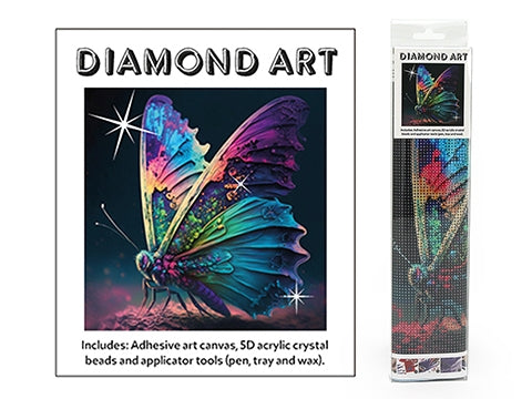 DIAMOND ART SC015CBF COLOURFUL BUTTERFLY - 30x30CM KIT WITH 5D CRYSTAL BEADS