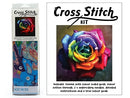 CROSS STITCH COLOURFUL ROSE EMBROIDERY PICTURE ART KIT 30CM X 30CM