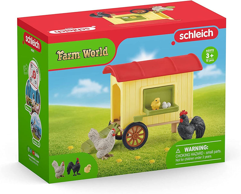 SCHLEICH 42572 FARM WORLD MOBILE CHICKEN COOP 12PC