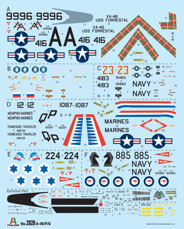 ITALERI 2826S DOUGLAS A-4 E/F/G SKYHAWK 1/48 SCALE PLASTIC MODEL KIT FIGHTER