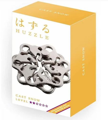 HANAYAMA HUZZLE CAST SNOW DISASSEMBLE AND ASSEMBLE TYPE METAL PUZZLE DIFFICULTY  LEVEL 2