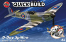 AIRFIX J6045 QUICKBUILD D-DAY SPITFIRE FIGHTER NO GLUE REQUIRED PLASTIC MODEL KIT PLANE 116MM HIGH