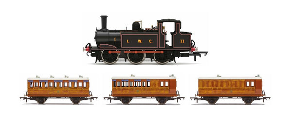 HORNBY R3961 ISLE OF WIGHT CENTRAL RAILWAY TERRIER TRAIN PACK 00 GAUGE LOCOMOTIVE THREE CARRIAGES