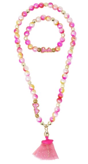 PINK POPPY - BARBIE DREAMTOPIA RAINBOW FANTASY STRETCH PEARL NECKLACE AND BRACELET WITH TULLE BALLERINA