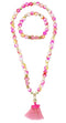 PINK POPPY - BARBIE DREAMTOPIA RAINBOW FANTASY STRETCH PEARL NECKLACE AND BRACELET WITH TULLE BALLERINA