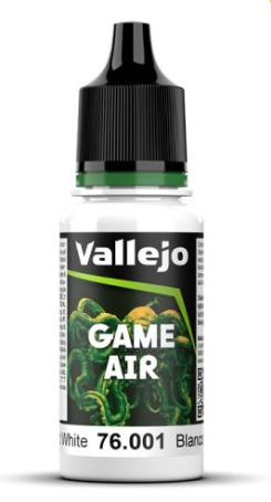 VALLEJO GAME AIR 76.001 DEAD WHITE (1) ACRYLIC AIRBRUSH PAINT 17ML