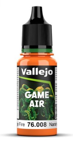 VALLEJO GAME AIR 76.008 ORANGE FIRE (12) ACRYLIC AIRBRUSH PAINT 17ML