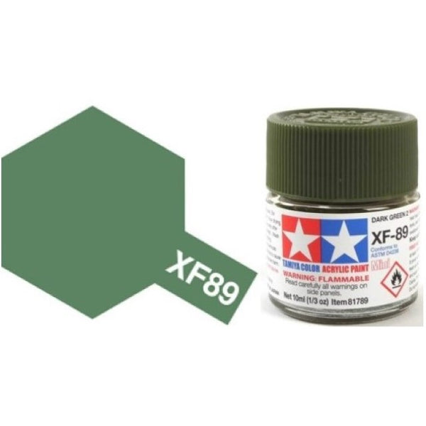 TAMIYA 81789 XF-89 GERMAN ARMY DARK GREEN 2 FLAT ACRYLIC MINI PAINT  10ML