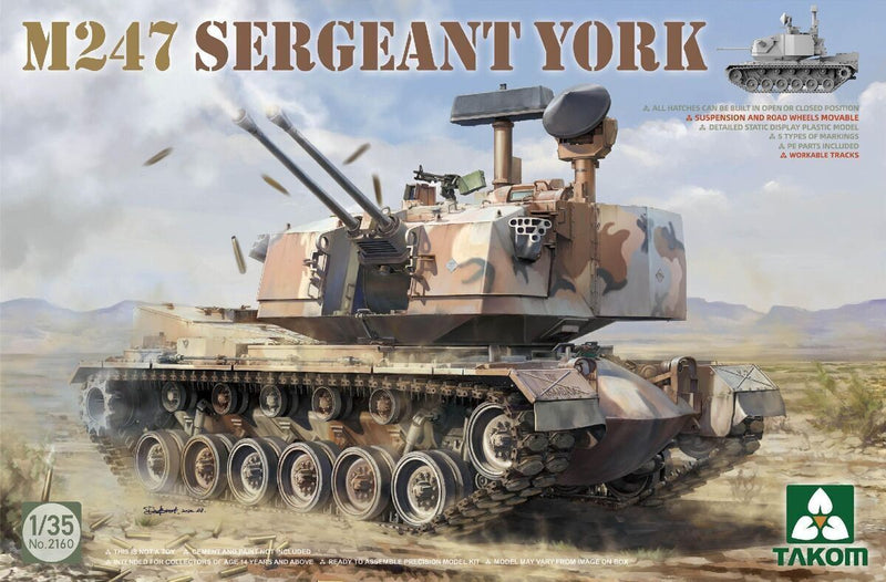 TAKOM 2160 M247 SERGEANT YORK 1/35 SCALE PLASTIC MODEL TANK