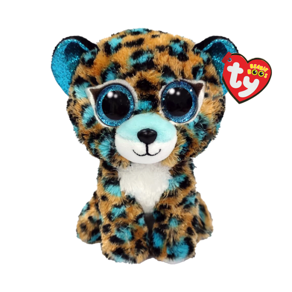 TY BEANIE BOOS COBALT BLUE LEOPARD REGULAR PLUSH