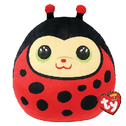 TY SQUISHY BEANIES IZZY LADY BUG 25CM SQUISH PLUSH