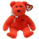 TY BEANIE BABIES VALENTINO II BEAR WITH HEART REGULAR PLUSH