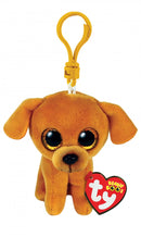 TY BEANIE BOOS ZUZU TAN DOG PLUSH CLIP