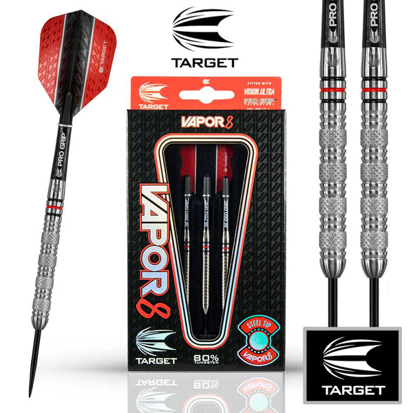 TARGET VAPOR 8 - 22 GRAMS STEEL TIP 80% TUNGSTEN DART SET