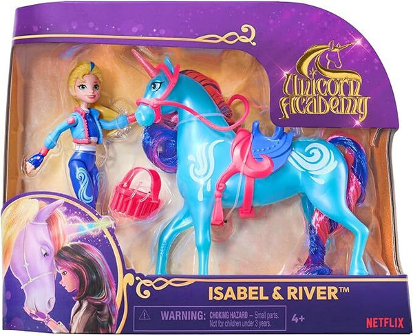 UNICORN ACADEMY ISABEL AND RIVER SMALL DOLL AND UNICORN FIGURE
