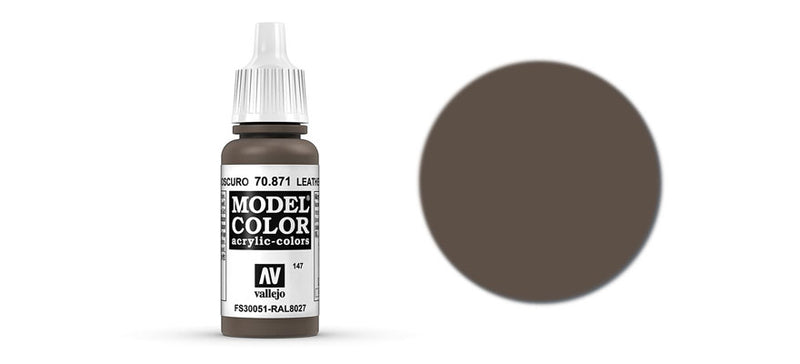 VALLEJO 70.871 MODEL COLOR LEATHER BROWN 17ML