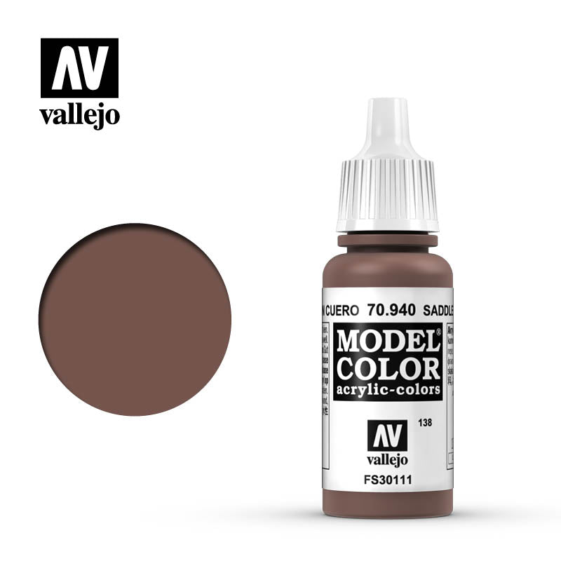 VALLEJO 70.940 MODEL COLOR 138 SADDLE BROWN ACRYLIC PAINT 17ML