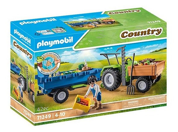 PLAYMOBIL 71249 COUNTRY TRACTOR WITH TRAILER 42PC