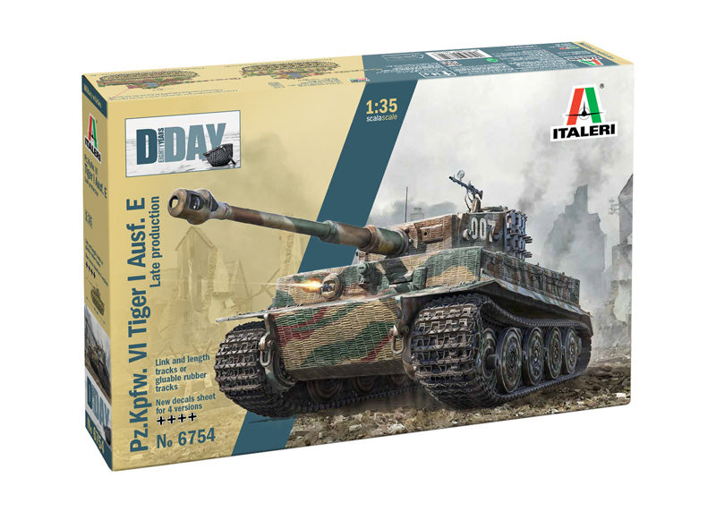 ITALERI 6754 TIGER 1 PZ.KPFW.VI AUSF.E LATE PRODUCTION D DAY ANNIVERSARY 1/35 SCALE PLASTIC MODEL KIT