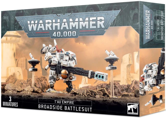 WARHAMMER 40000 56-15 T AU EMPIRE BROADSIDE BATTLESUIT INCLUDES 3 MINIATURES