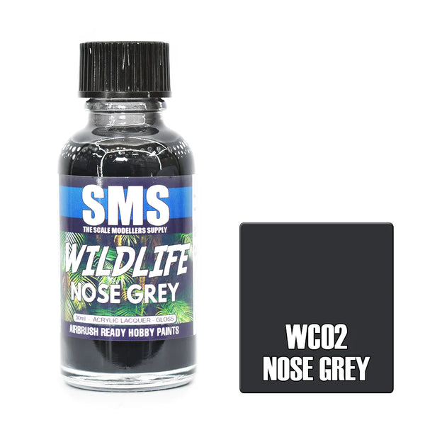 SMS WC02 NOSE GREY WILDLIFE ACRYLIC LACQUER GLOSS PAINT 30ML