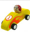 KAPER KIDZ WOODEN PULL BACK RACING CAR - YELLOW