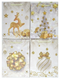 CHRISTMAS GIFT BAG - 4 ASSORTED SILVER TREE DESIGNS - JUMBO 40x31.5x12cm