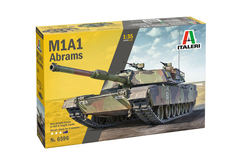 ITALERI 6596S M1A1 ABRAMS TANK WITH AUSTRALIAN DECALS 1/35 SCALE PLASTIC MODEL KIT