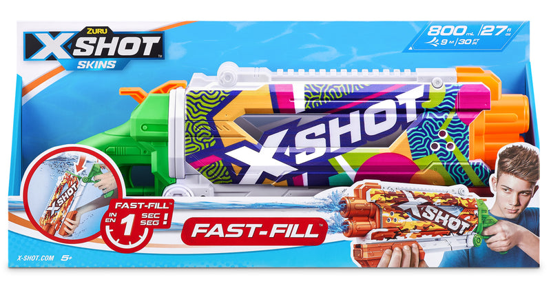 ZURU XSHOT SKINS RIPPLE PUMP ACTION 1 SECOND FAST FILL 800ML 10M RANGE