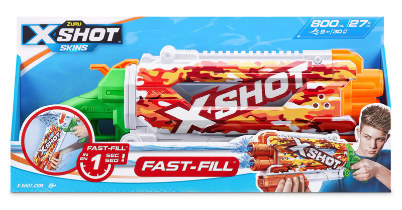 ZURU XSHOT SKINS SUN CAMO PUMP ACTION 1 SECOND FAST FILL 800ML 10M RANGE