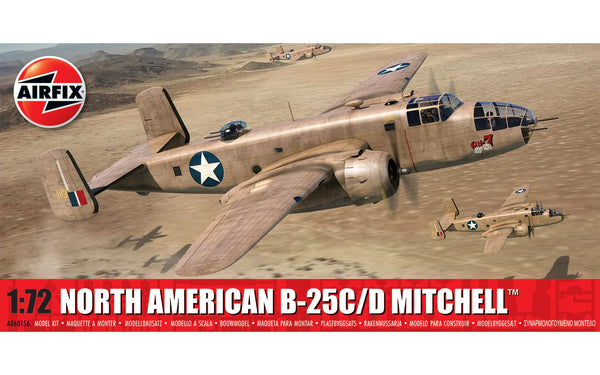 AIRFIX A06015A NORTH AMERICAN B-25C/D MITCHELL 1:72 SCALE 166 PIECE PLASTIC MODEL KIT