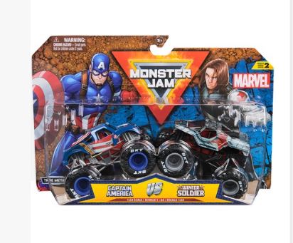 MONSTER JAM DIECAST MARVEL MONSTER TRUCKS CAPTAIN AMERICA AND WINTER SOLDIER