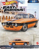 HOT WHEELS PREMIUM FAST AND FURIOUS ALFA ROMEO GIULIA SPRINT GTA 5 OF 5 DIECAST CAR