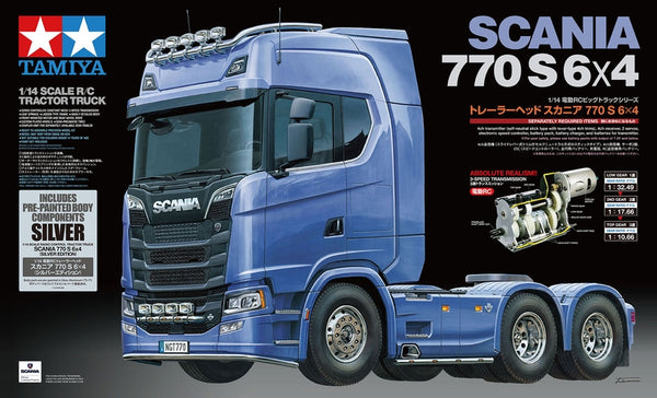 TAMIYA 56373 SCANIA 770 6 X 4  RC 1/14 SCALE SILVER EDITION TRACTOR TRUCK