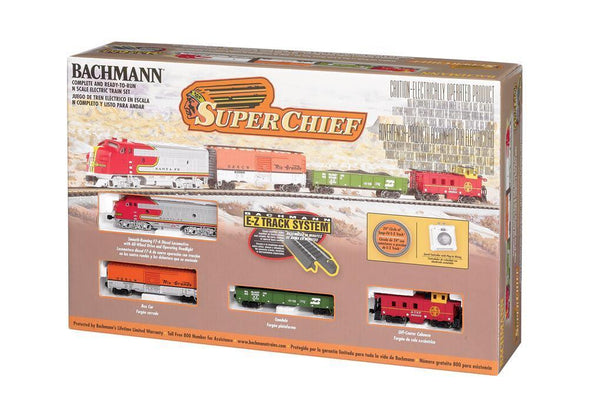 BACHMANN 24021 SUPER CHIEF E-Z TRACK SYSTEM COMPLETE AND READY TO RUN N SCALE ELECTRIC TRAIN SET