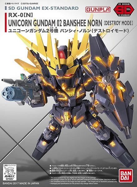 BANDAI 5065628 SD GUNDAM EX-STANDARD RX-0 N UNICORN GUNDAM 02 BANSHEE NORN DESTROY MODE PLASTIC MODEL KIT